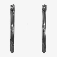 Liz Claiborne Hematite Womens 22mm Hypoallergenic Hoop Earrings