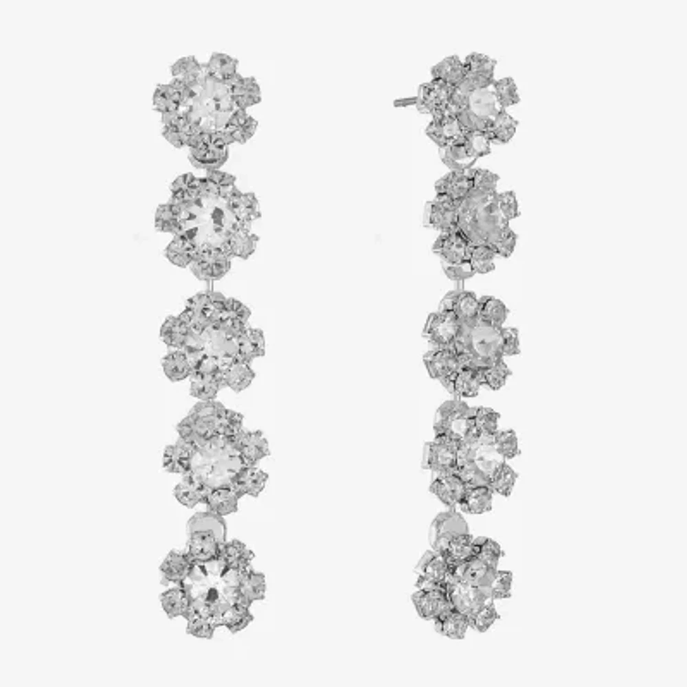 Monet Jewelry Flower Linear Drop Earrings