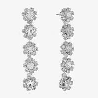 Monet Jewelry Flower Linear Drop Earrings