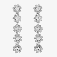 Monet Jewelry Flower Linear Drop Earrings