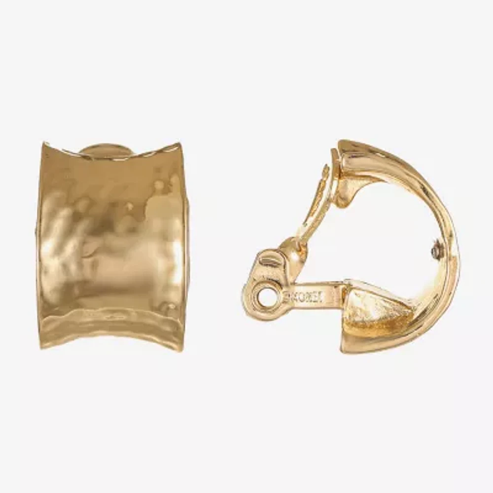 Monet® Gold-Tone J-Hoop Clip-On Earrings