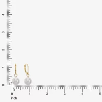 Monet White Goldtone Leverback Drop Earring