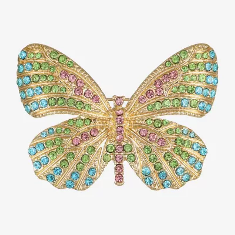 Monet Jewelry Multi Color Crystal Butterfly Pin