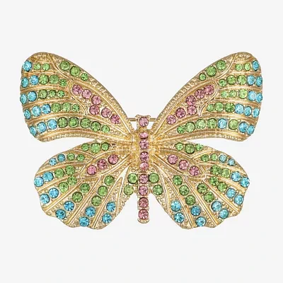 Monet Jewelry Multi Color Crystal Butterfly Pin