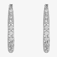 Liz Claiborne® Silver-Tone & Crystal Hoop Earrings