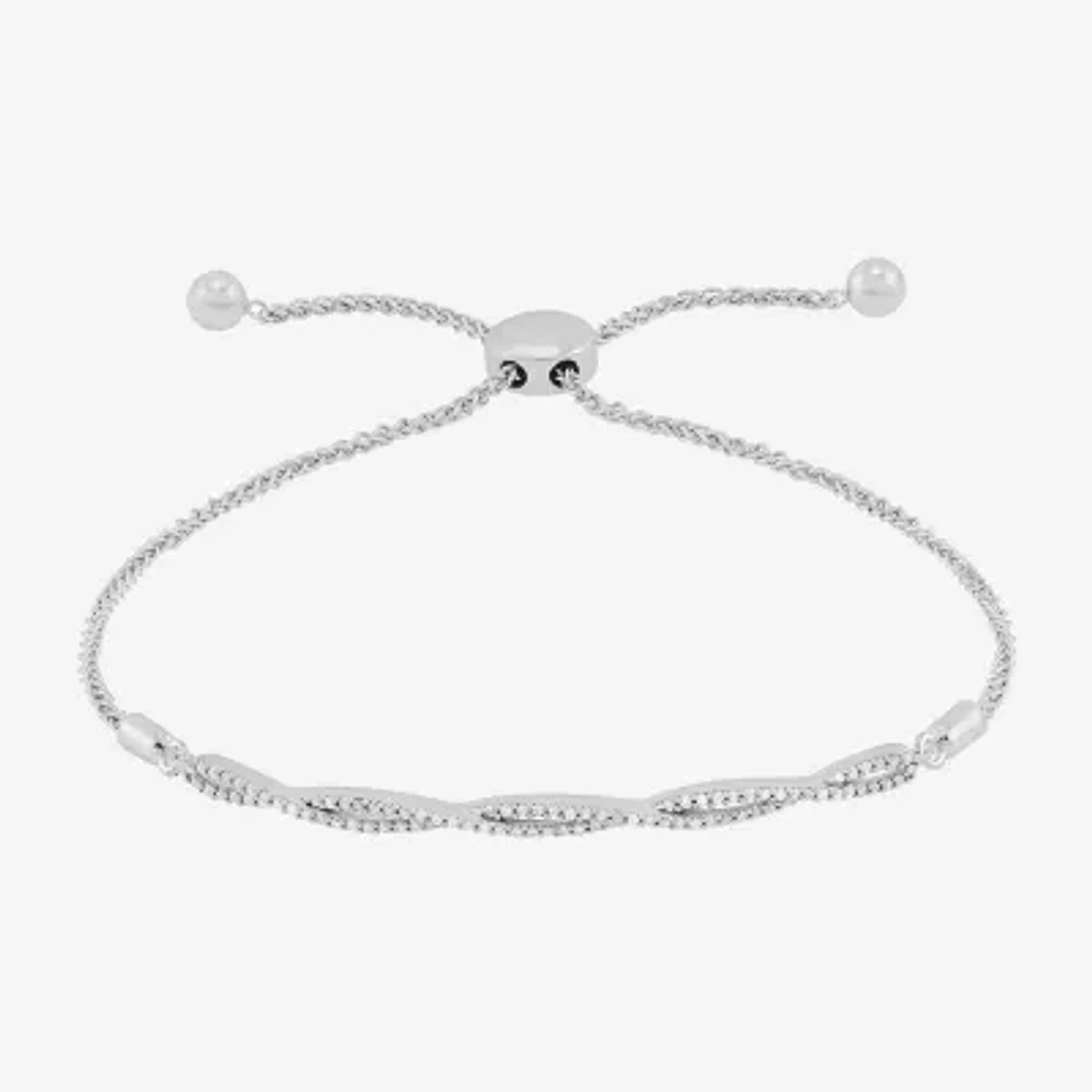 1/5 CT. Natural White Diamond Sterling Silver Bolo Bracelet