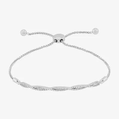 1/5 CT. Natural White Diamond Sterling Silver Bolo Bracelet