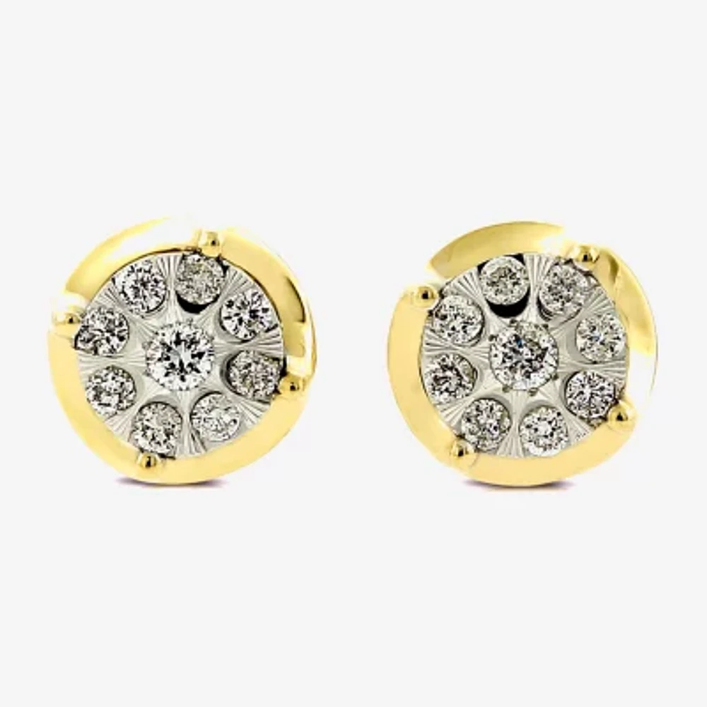 Diamond Blossom 1/4 CT. T.W. Natural White Diamond 10K Gold 10K Two Tone Gold 8mm Stud Earrings