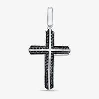 Mens 3/4 CT. T.W. Natural Diamond Sterling Silver Cross Pendants