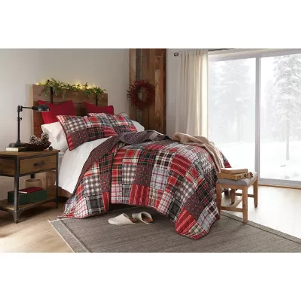 North Pole Trading Co. Holiday Patchwork Reversible 3-pc. Quilt Set