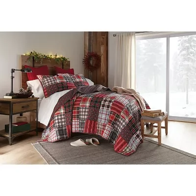 North Pole Trading Co. Holiday Patchwork Reversible 3-pc. Quilt Set