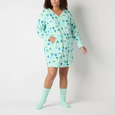 Sleep Chic Womens Plus Long Sleeve Nightshirt