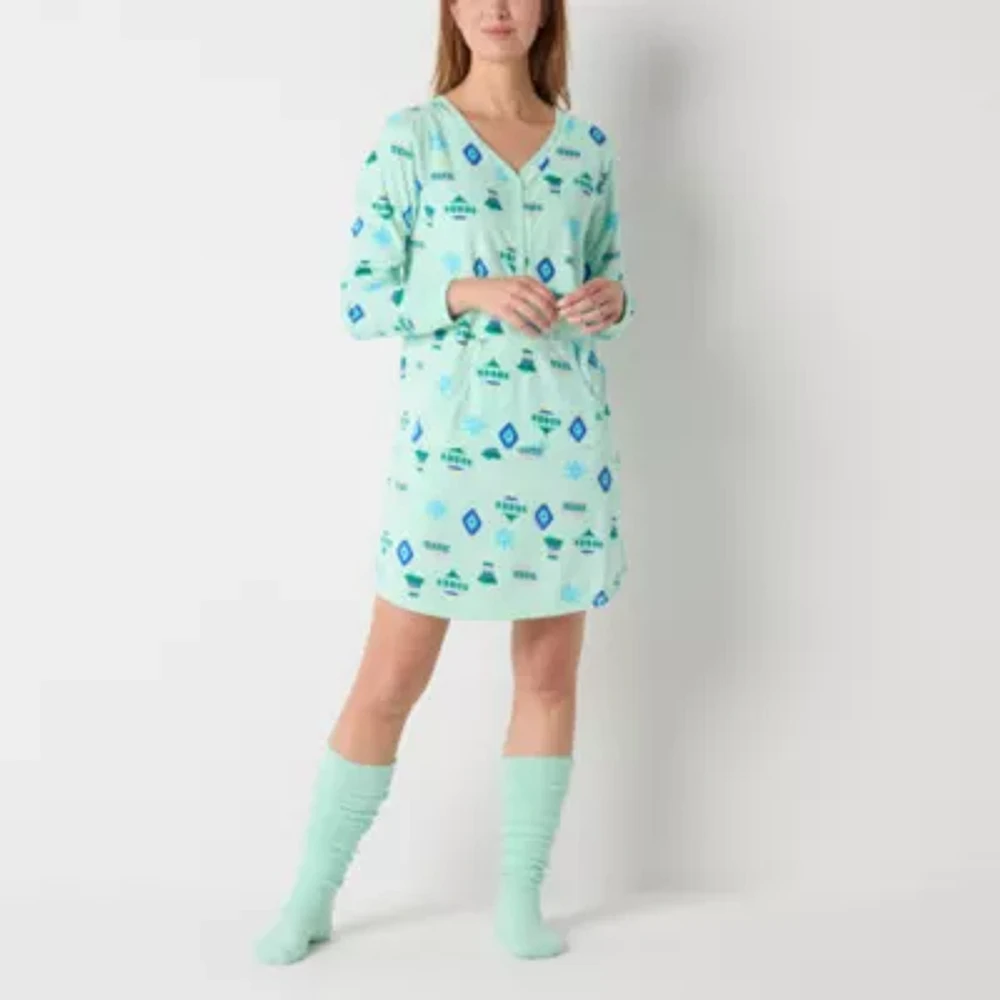 Sleep Chic Womens Long Sleeve Nightshirt