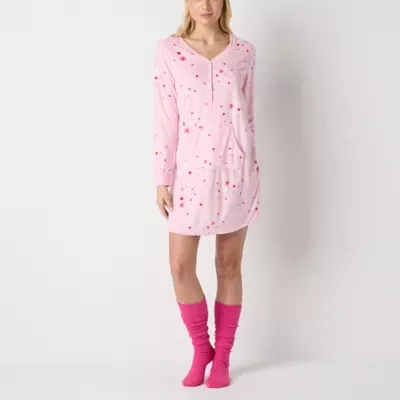 Sleep Chic Womens Long Sleeve Nightshirt