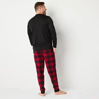 North Pole Trading Co. Mens Adaptive Microfleece Crew Neck Long Sleeve 2-pc. Matching Family Pant Pajama Set