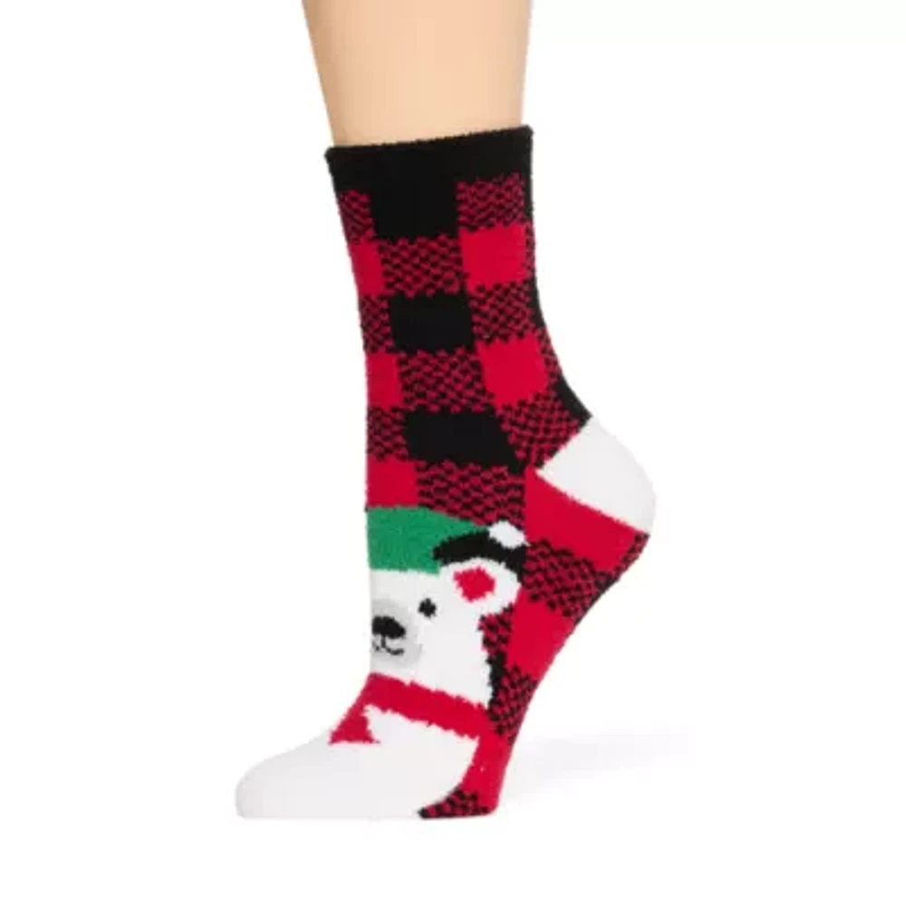 Mixit Holiday Cozy 1 Pair Crew Socks Womens