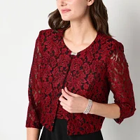 Jessica Howard Lace Womens Midi Jacket Dress