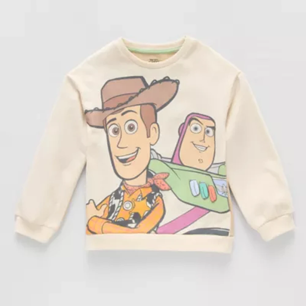 Disney Collection Little & Big Boys Crew Neck Long Sleeve Fleece Toy Story Sweatshirt