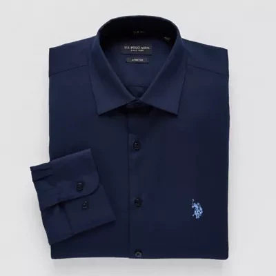 U.S. Polo Assn. Mens Slim Fit Stretch Fabric Long Sleeve Dress Shirt