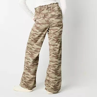 Arizona Womens High Rise Wide Leg Cargo Pant-Juniors