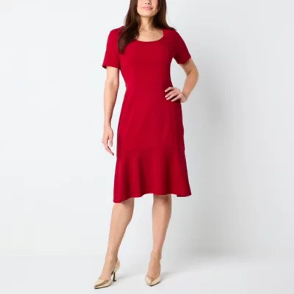 Liz Claiborne Womens Short Sleeve Sheath Dress