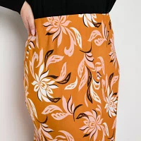 Liz Claiborne Womens Mid Rise Midi A-Line Skirt-Plus