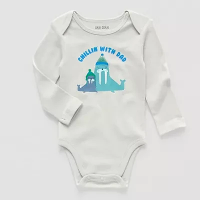 Okie Dokie Baby Boys Crew Neck Long Sleeve Bodysuit