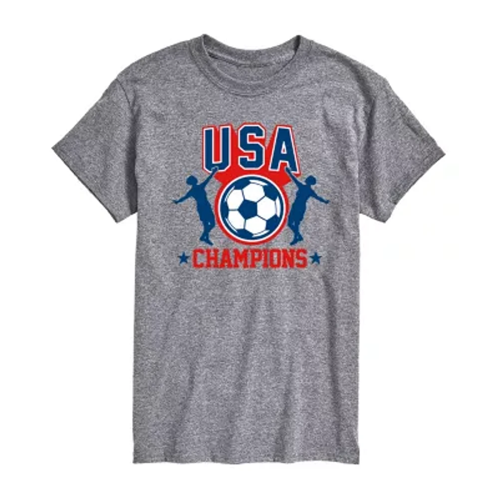 Mens Short Sleeve USA Soccer Graphic T-Shirt