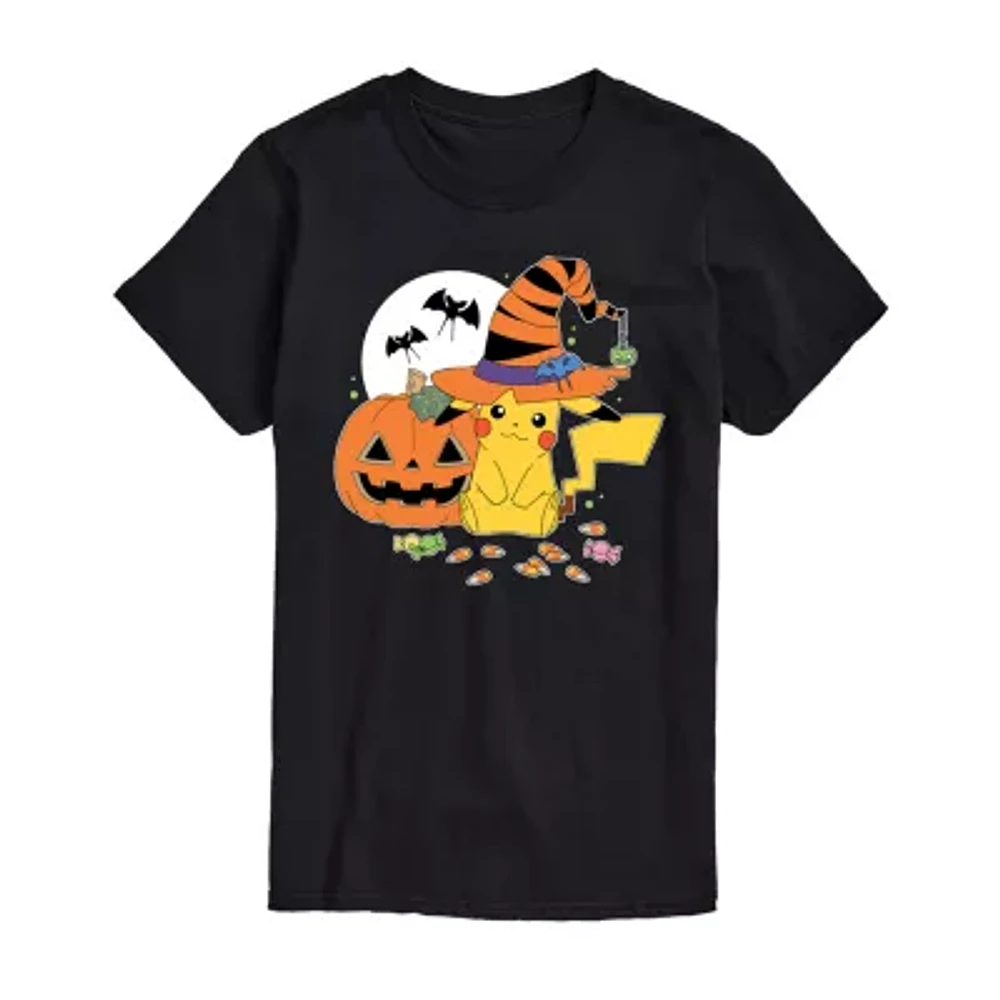 Mens Short Sleeve Pokemon Halloween Graphic T-Shirt