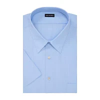 Van Heusen Easy-Care Poplin Mens Regular Fit Easy Care Short Sleeve Dress Shirt