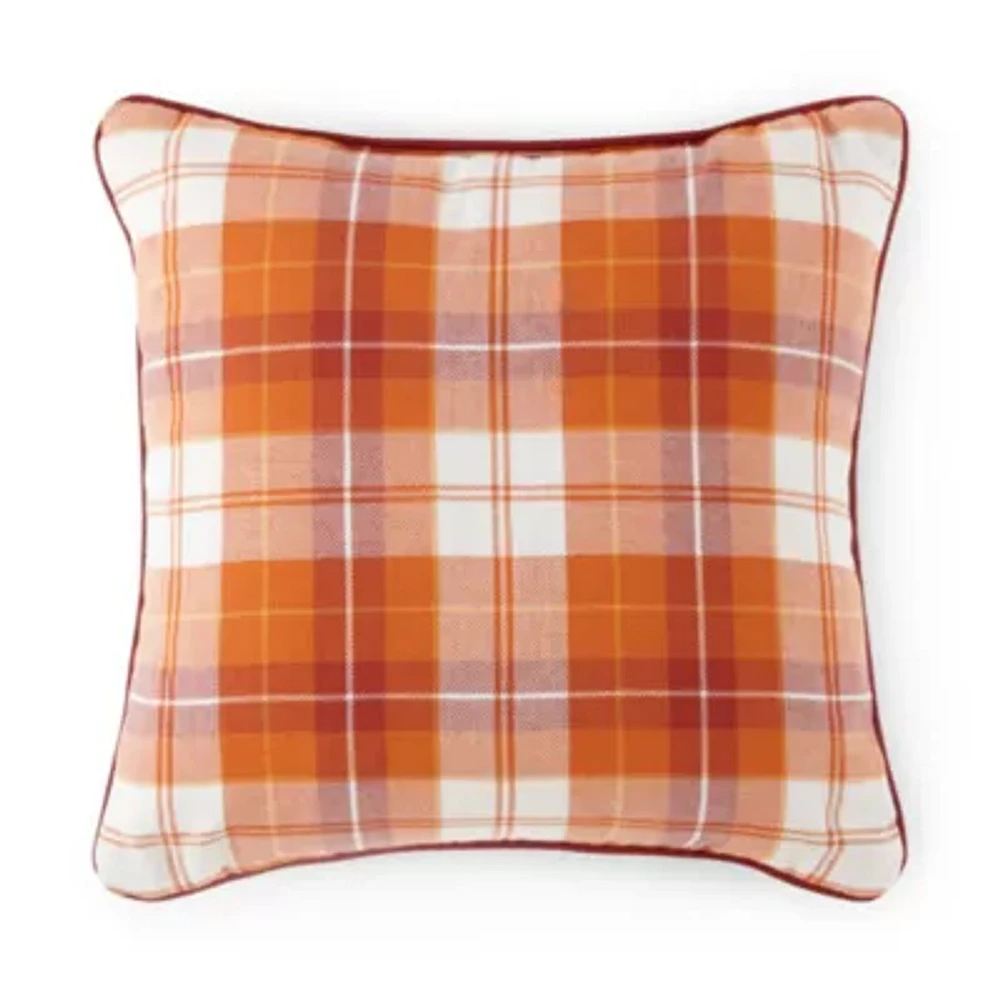 Linden Street 18x18 Plaid Square Harvest Throw Pillow