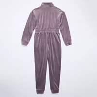 Xersion Little & Big Girls Long Sleeve Jumpsuit