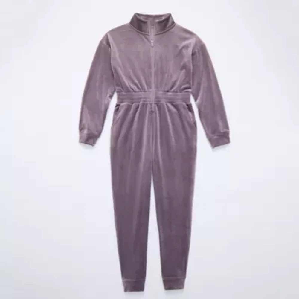 Xersion Little & Big Girls Long Sleeve Jumpsuit