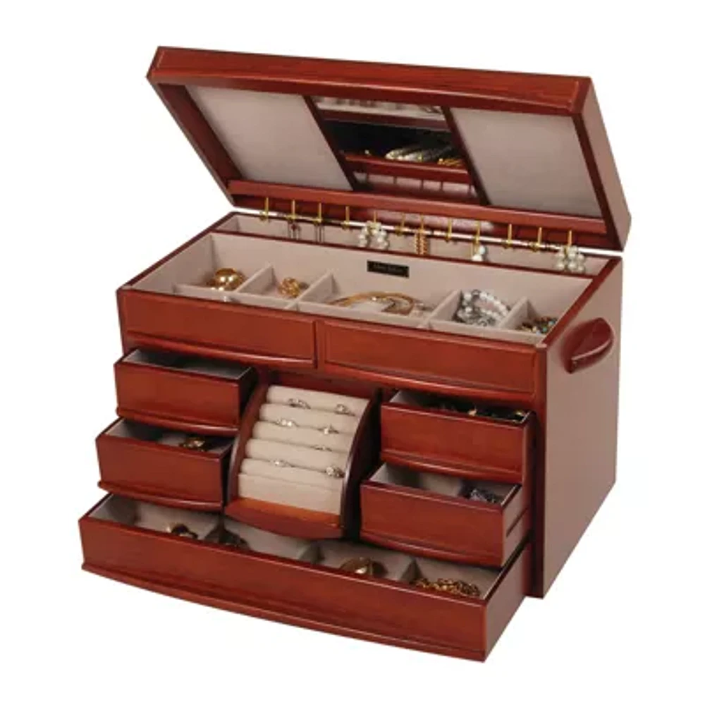 Mele and Co Empress Walnut-Finish Jewelry Box