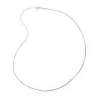 Silver Treasures Made Italy Sterling 16-24" Round Sparkle Chain Necklace