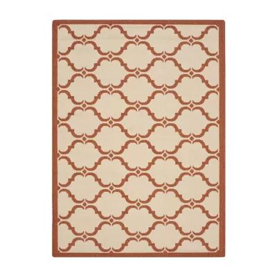 Safavieh Courtyard Collection Jobeth Geometric Indoor/Outdoor Square Area Rug