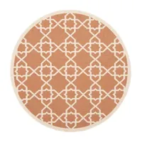 Safavieh Courtyard Collection Nicol Geometric Indoor/Outdoor Round Area Rug
