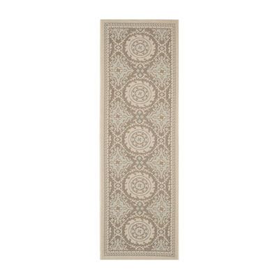 Safavieh Courtyard Collection Roza Geometric Indoor/Outdoor Runner Rug