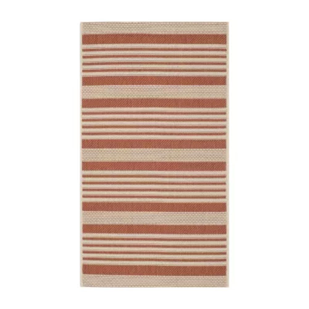 Safavieh Courtyard Collection Santos Stripe Indoor/Outdoor Area Rug
