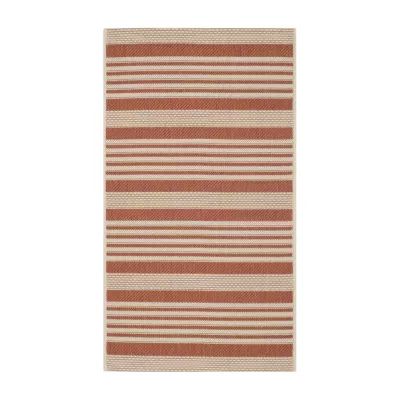 Safavieh Courtyard Collection Santos Stripe Indoor/Outdoor Area Rug
