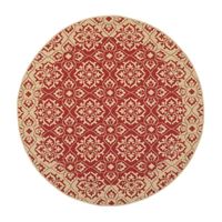 Safavieh Courtyard Collection Spots Oriental Indoor/Outdoor Round Area Rug