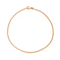 14K Rose Gold Over Silver 10 Inch Solid Curb Ankle Bracelet