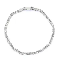 Sterling Silver Inch Solid Link Chain Bracelet