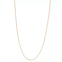 14K Rose Gold Over Silver 22 Inch Solid Bead Chain Necklace