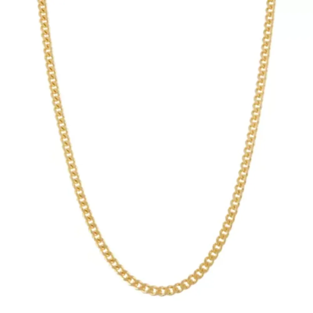 FINE JEWELRY 14K Gold Over Silver Solid Curb Chain Necklace