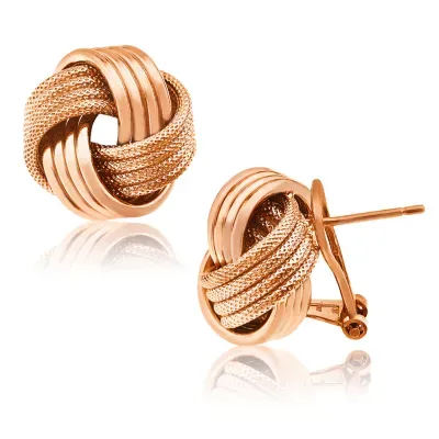 Made in Italy 14K Rose Gold Over Silver 15.5mm Stud Earrings