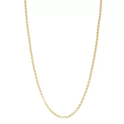 14K Gold Over Silver Solid Link Chain Necklace