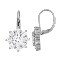 3 1/2 CT. T.W White Cubic Zirconia Sterling Silver Snowflake Drop Earrings