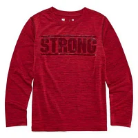 Xersion Little & Big Boys Crew Neck Long Sleeve Graphic T-Shirt