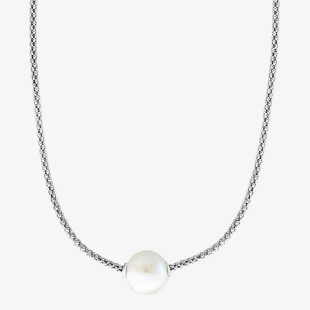 Effy Womens Cultured Freshwater Pearl Sterling Silver Pendant Necklace